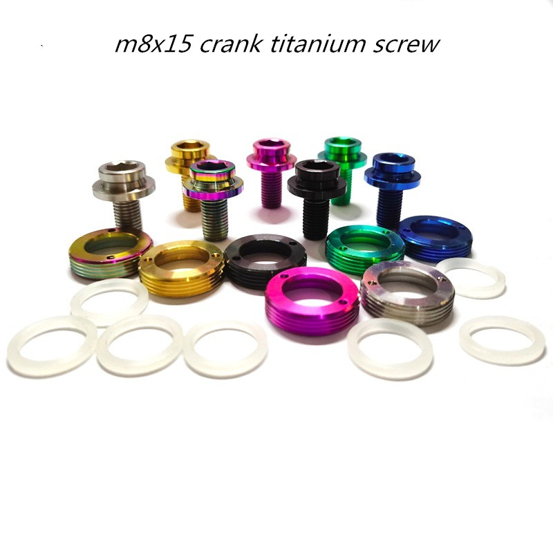 Mountain Biking Hat - 2Pcs จักรยานวงเล็บด้านล่าง Titanium สกรู M8X15สำหรับ Brompton