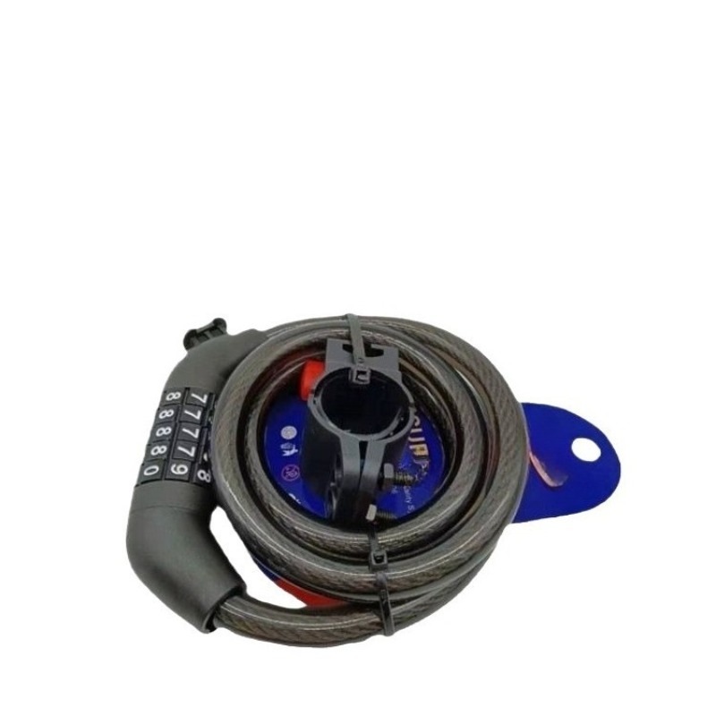 Mountain Biking Accessories - กุญแจล็อคจักรยาน, กุญแจรหัสห้าหลักสำหรับจักรยานไฟฟ้า, กุญแจล็อคแบบสายลวดสำหรับจักรยานเสือภูเขา, อุปกรณ์เสริมสำหรับการขี่จักรยาน