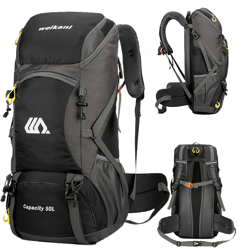 Mountain Biking Backpack - 50L กระเป๋าเป้สะพายหลังผู้ชายขนาดใหญ่กระเป๋าเดินป่าท่องเที่ยว Rucksack กันน้ํากีฬากลางแจ้งปีนเขากระเป๋าเดินทาง