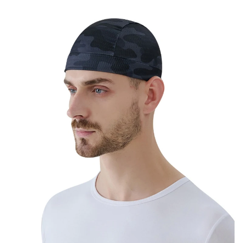 Mountain Biking Hat - รถจักรยานยนต์ผ้าไหมน้ําแข็งหมวกระบายอากาศแห้งเร็วหมวกขนาดเล็กหมวกกันน็อคจักรยานซับหมวกกีฬากลางแจ้งขี่จักรยานหมวก