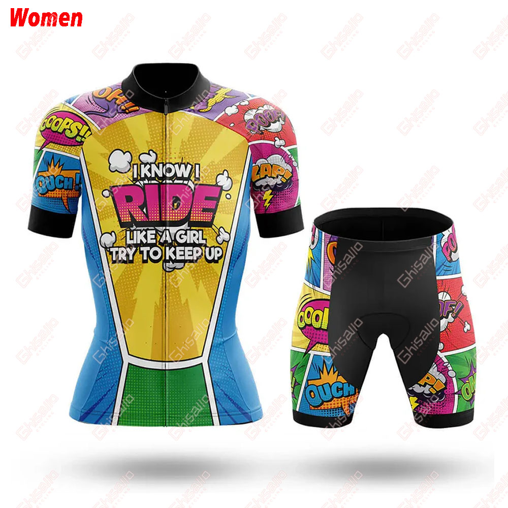Like A Girl การ์ตูนโพลีเอสเตอร - Mountain Biking Outfits Women บทวิจารณ์และราคา