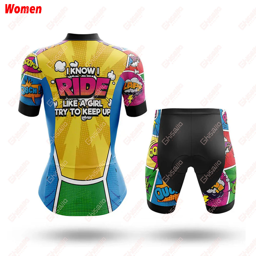 Like A Girl การ์ตูนโพลีเอสเตอร - Mountain Biking Outfits Women บทวิจารณ์และราคา