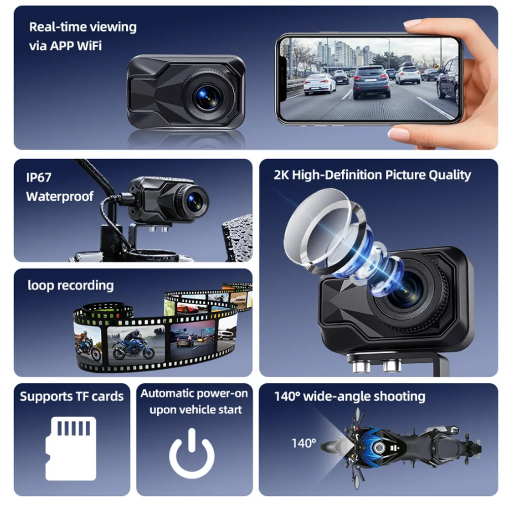 กล้องติดรถมอเตอร์ไซค์ 2K QHD พ - Mountain Biking Images บทวิจารณ์และราคา