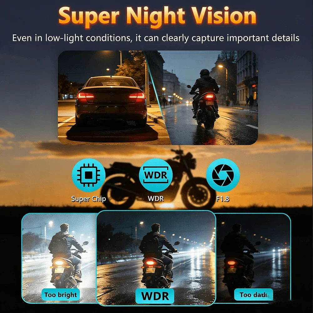 กล้องติดรถมอเตอร์ไซค์ 2K QHD W - Mountain Biking Images บทวิจารณ์และราคา